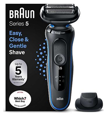 Braun Series 5 Electric Shaver with Precison Trimmer- Black/Blue 50-B1200s