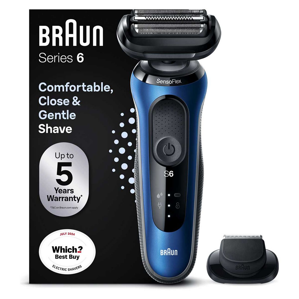 Braun Series 6 Electric Shaver With Precision Trimmer - Blue 60-B1200s