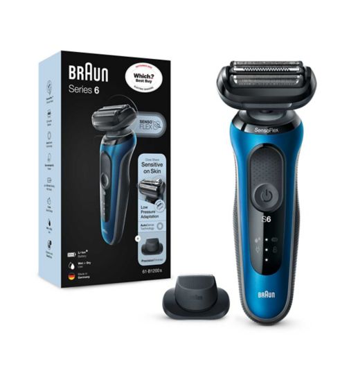 Braun Series 6 60-B1200s Electric Shaver for Men with Precision Trimmer, Blue