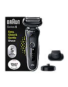 Braun Series 5 Electric Shaver with Charging Stand and Precision Trimmer - Black/White 50-W4200cs