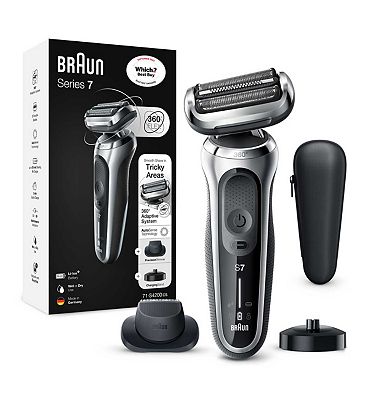 Braun Series 7 Electric Shaver with Charging Stand and Precision Trimmer - Silver 70-S4200cs