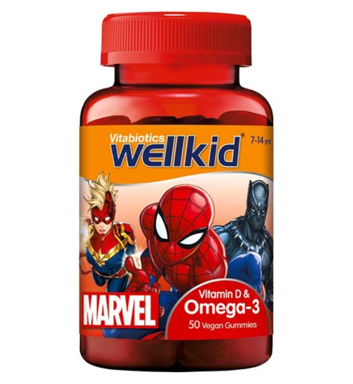 Vitabiotics WellKid Marvel Vitamin D & Omega-3 50 Vegan Soft Jellies