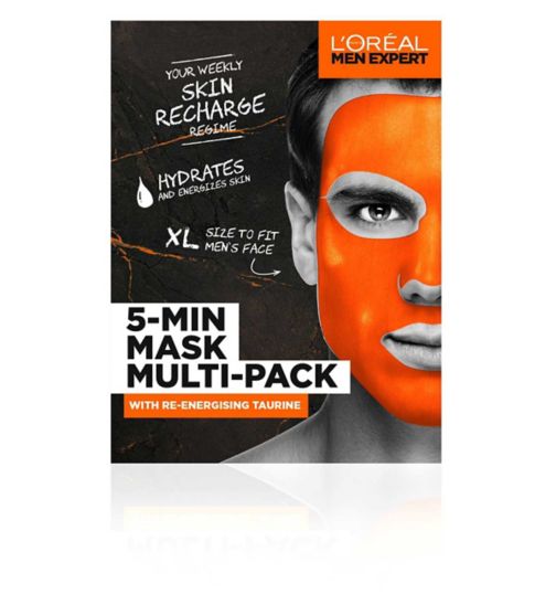 L'Oreal Paris Men Expert 5-Min Mask Multi-pack with Re-energising Taurine
