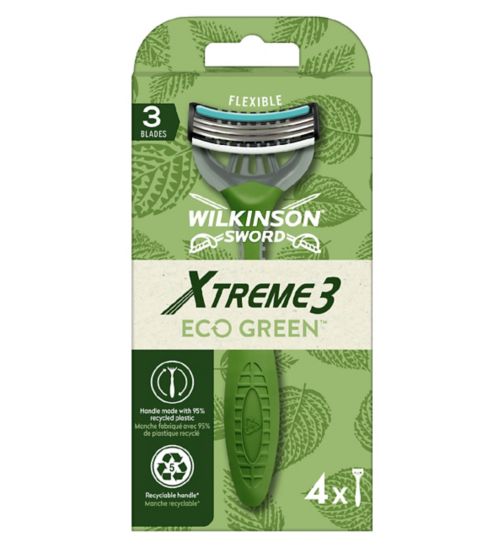 Wilkinson Sword Xtreme 3 Eco Green Men's Disposable Razor x4