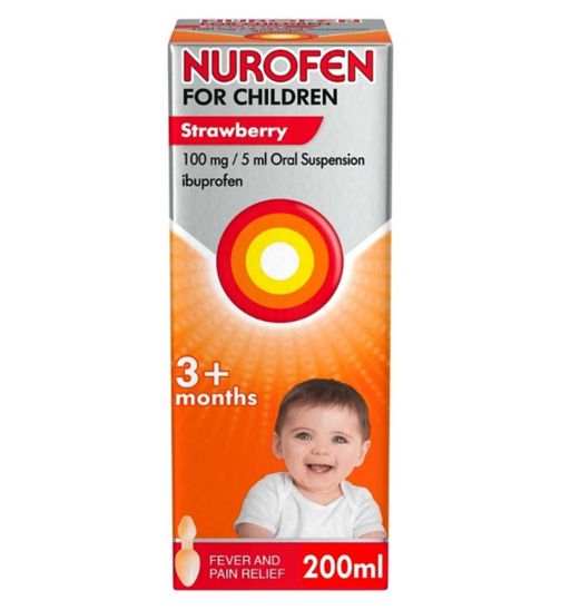 Nurofen for Children 3 months plus strawberry 100mg/5ml oral suspension 200ml
