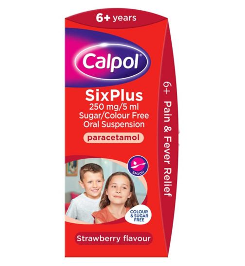 Calpol SixPlus Oral Suspension Sugar Free Strawberry Flavour 6+Years 140ml