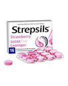Strepsils Strawberry Sugar Free 16 Lozenges