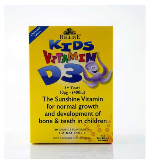 Beeline Kids Vitamin D3 Orange Flavoured 30 Tablets
