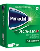 Panadol Actifast 500mg Paracetamol Tablets 20s