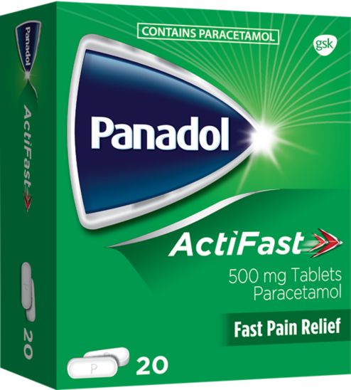 Panadol Actifast 500mg Paracetamol Tablets 20s