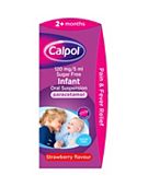 Calpol Sugar Free Infant Oral Suspension Strawberry Flavour 140ml