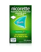 Nicorette Freshmint Flavour 2mg Lower Strength Medicated Chewing Gum Nicotine 105 Pieces