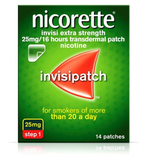 Nicorette Invisi Extra Strength 25mg/16 Hours Transdermal Nicotine 14 Patches