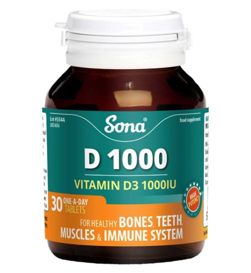 Sona D1000 Vitamin D3 30 Tablets