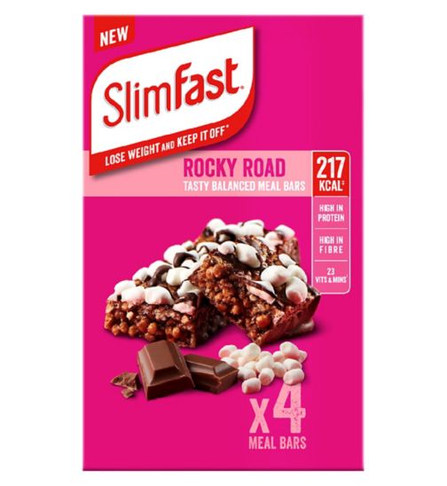 SlimFast Meal Replacement Bar Rocky Road - 4 x 60g