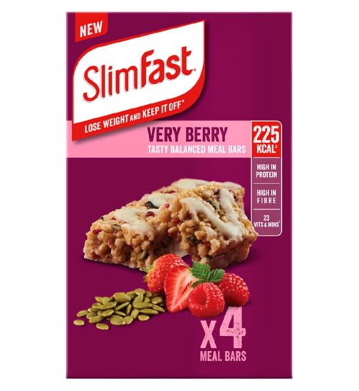 SlimFast Meal Replacement Bar Very Berry - 4 x 60g