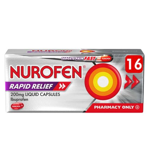 Nurofen Rapid Relief 200mg Liquid Ibuprofen 16 Capsules