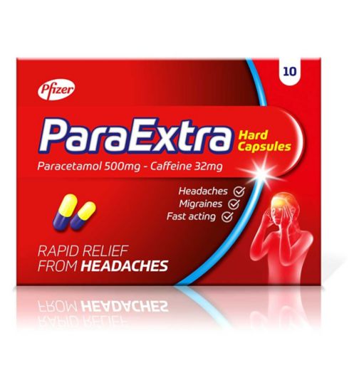 ParaExtra Hard Capsules Paracetamol 500mg/Caffeine 32mg 10s