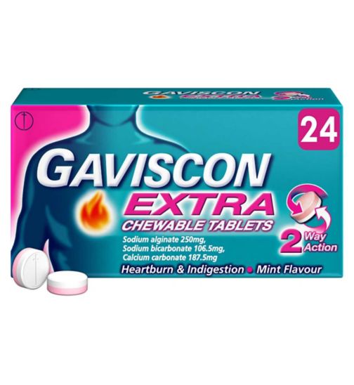 Gaviscon Extra Mint Flavour 24 Chewable Tablets