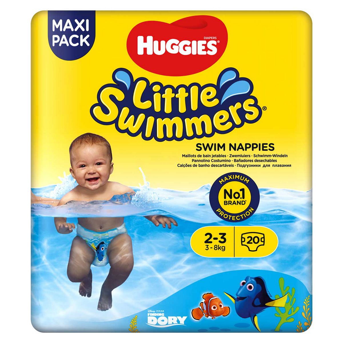 Huggies Little Swimmers Swim Nappies Size 2-3 3Kg-8Kg, 7Lb-18Lb 20 Pants