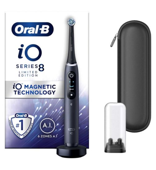 Oral B iO8™ Electric Toothbrush Black Onyx with Limited Edition Travel Case