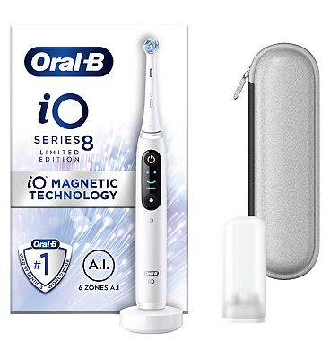 Oral-B iO8 Electric Toothbrush - White Alabaster with Limited Edition Travel Case