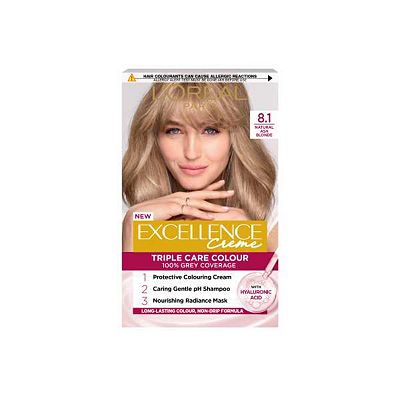 LOral Paris Excellence Crme Permanent Hair Dye, Up to 100% Grey Hair Coverage, 8.1 Natural Ash Blond