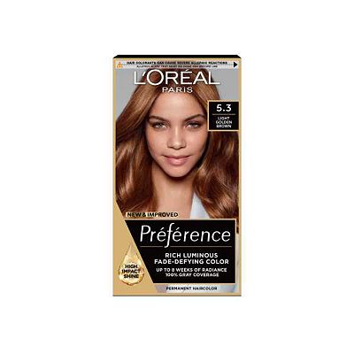 LOral Paris Preference Permanent Hair Dye, Luminous Colour, Light Golden Brown 5.3