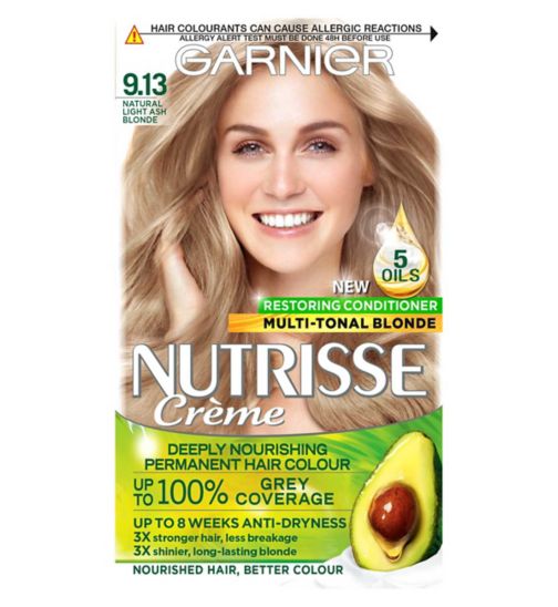 Garnier Nutrisse 9.13 Light Ash Blonde Permanent Hair Dye