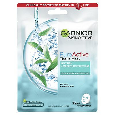 Garnier Pure Active Tea Tree and Salicylic Acid Sheet Mask 23g