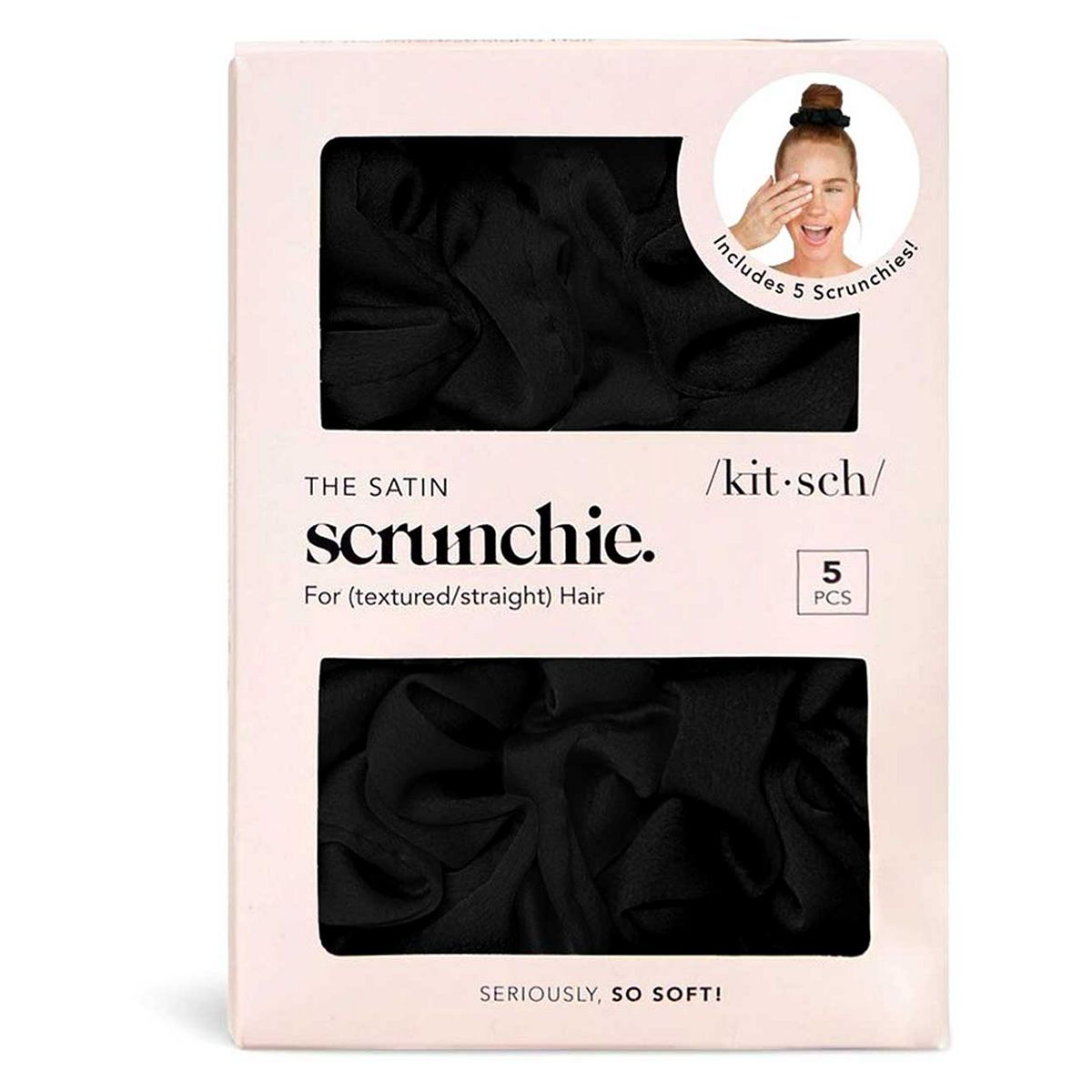 Kitsch Satin Sleep Scrunchie 5S - Black Multicolor
