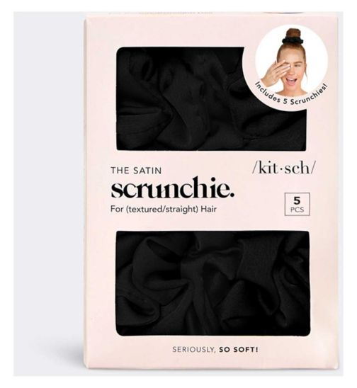 Kitsch Satin Sleep Scrunchie 5s - Black
