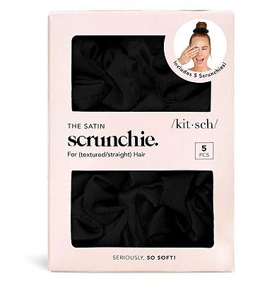 KitschSatin Sleep Scrunchie 5s - Black
