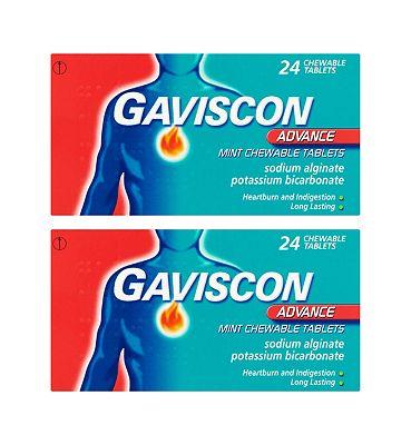 Gaviscon Bundle: 2 x 24 Gaviscon Advance Mint Chewable Tablets