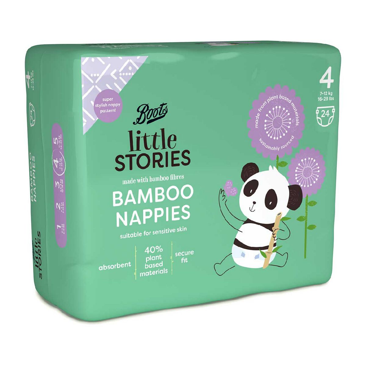   Little Stories Bamboo Nappy Size 4 24 Pack