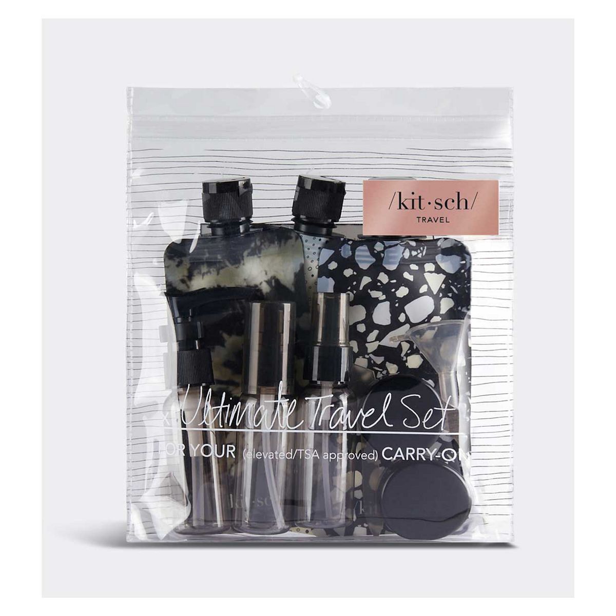 Kitsch 11 Piece Travel Bottle Set - Black