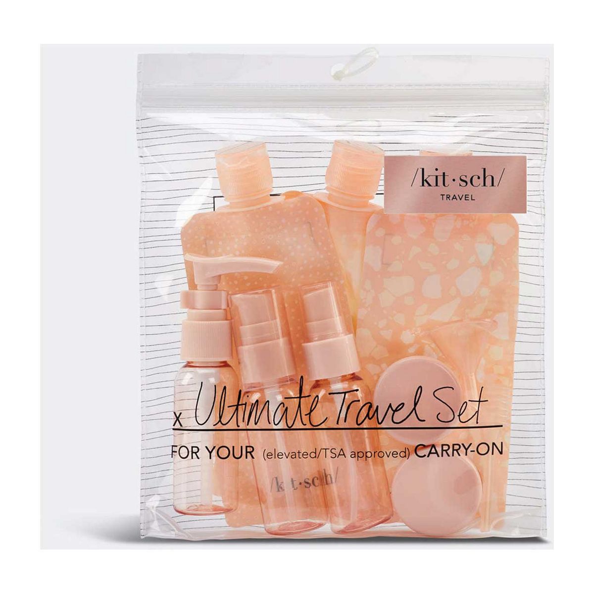 Kitsch 11 Piece Travel Bottle Set - Blush