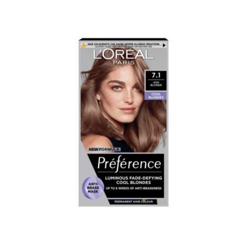 L’Oréal Paris Preference Permanent Hair Dye, Luminous Colour, Ultra Ash Blonde 7.11