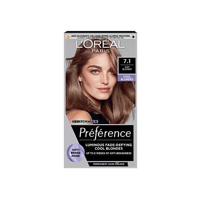 LOral Paris Preference Permanent Hair Dye, Luminous Colour, Ultra Ash Blonde 7.11