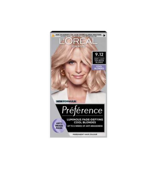 L’Oréal Paris Preference Permanent Hair Dye, Luminous Colour, Very Light Ash Beige Blonde 9.12