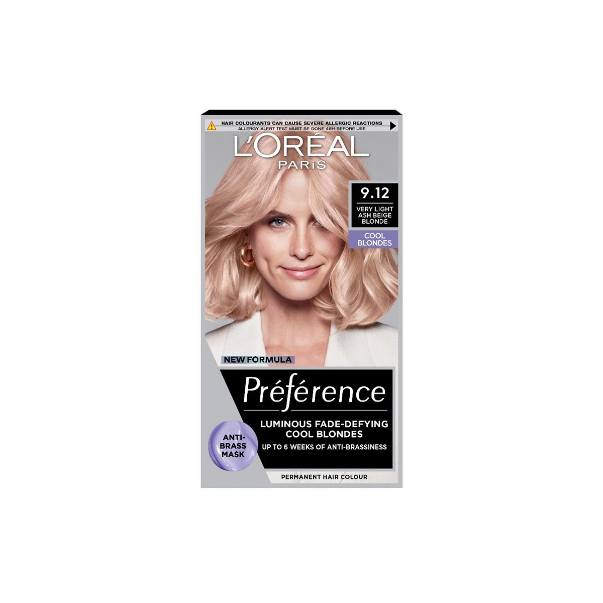 L'Oreal Preference 9.12 Very Light Ash Beige Blonde Long-Lasting Luminous Permanent Hair Colour