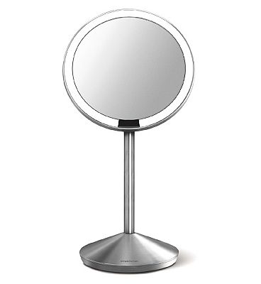 simplehuman sensor mirror mini, 10x magnification, brushed stainless steel