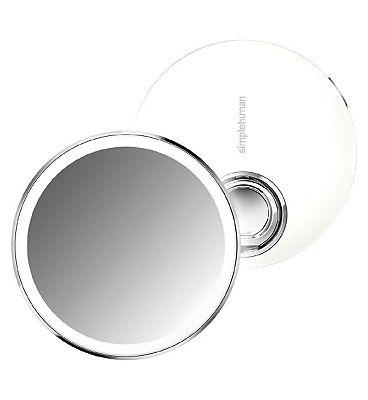 Simplehuman Sensor Mirror Compact, 3x Magnification, White Stainless Steel