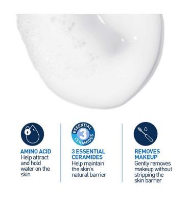 CeraVe Hydrating Cream-to-Foam Cleanser with Amino Acids for Normal to Dry Skin 236ml (7)