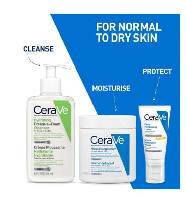 CeraVe Hydrating Cream-to-Foam Cleanser with Amino Acids for Normal to Dry Skin 236ml (11)