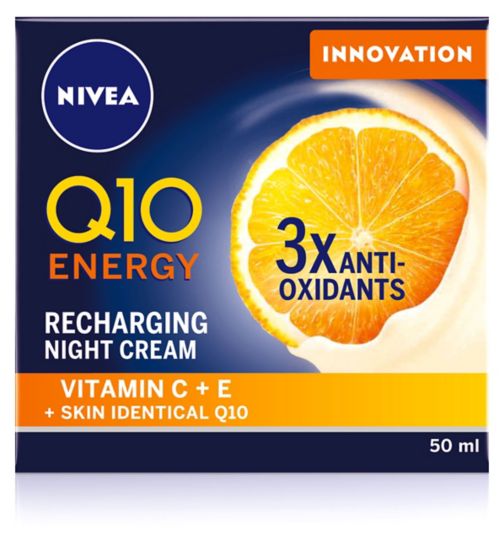 NIVEA Q10 Energy Recharging Face Night Cream with Vitamin C 50ml