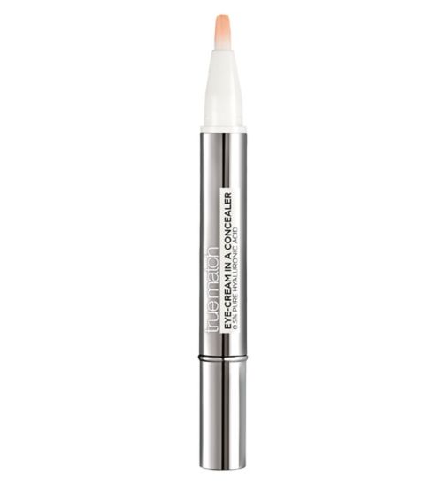 L'Oreal Paris True Match Eye Cream in a Concealer, Hyaluronic Acid, natural finish, buildable coverage, SPF 20