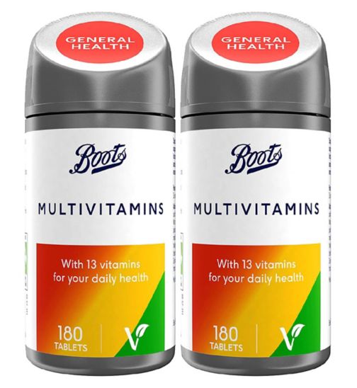 Boots Multivitaminamins Tablets 180s;Boots Multivitamins 180 Tablets (6 month supply);Boots Multivitamins Bundle: 2 x 180 Tablets (1 year supply)