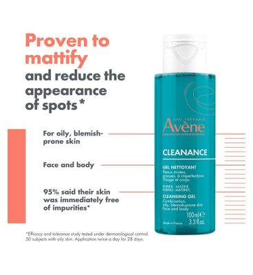 Avène Cleanance Cleansing Gel Cleanser for Oily, Blemish-Prone Skin 100ml (6)