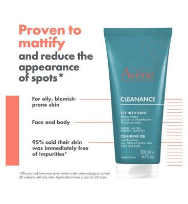 Avène Cleanance Cleansing Gel Cleanser for Oily, Blemish-Prone Skin 200ml (2)